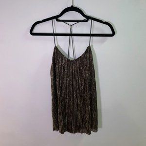 Express black and gold spaghetti strap tank